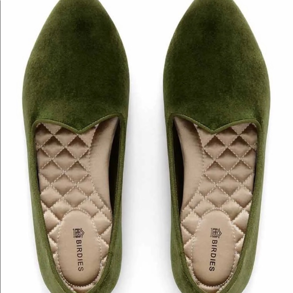 NIB! Birdies The Heron Olive Velvet in box w/bag